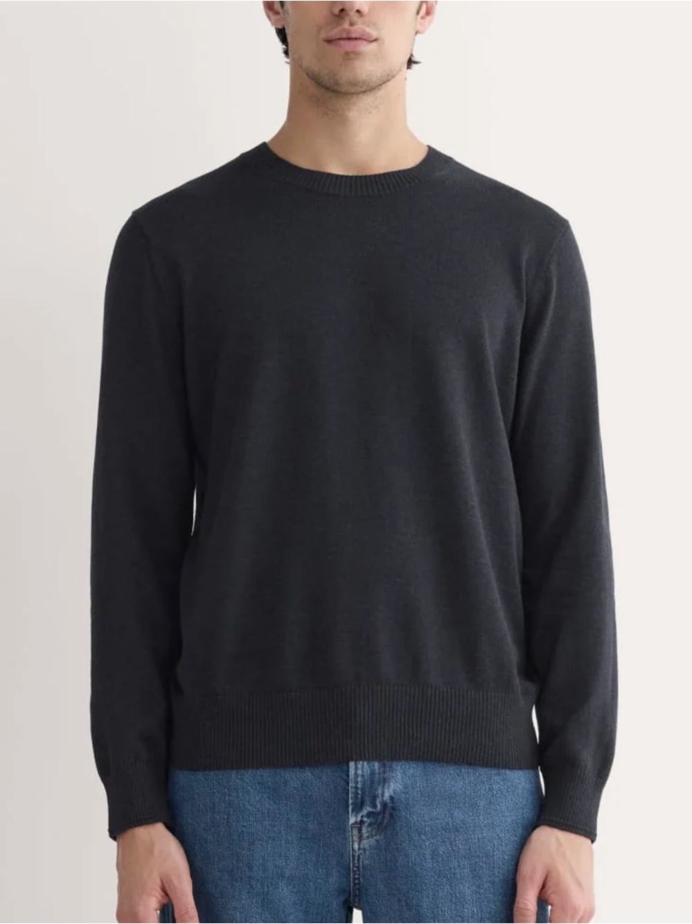 NEW Everlane Uniform The No Sweat Sweater Heather Midnight Blue Medium